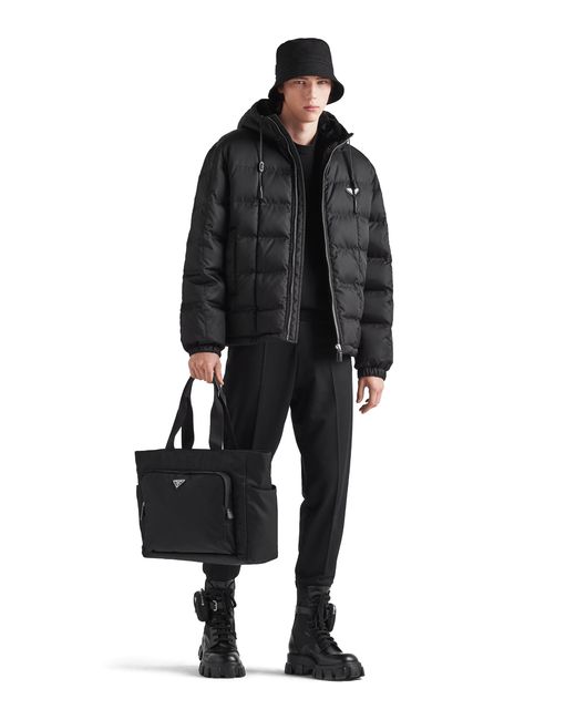 Prada Black Re-Nylon Medium-Weight Down Jacket for men