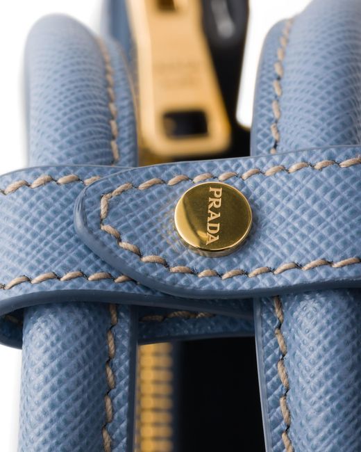 Prada Blue Galleria Mini Saffiano Leather Bag, Aviation
