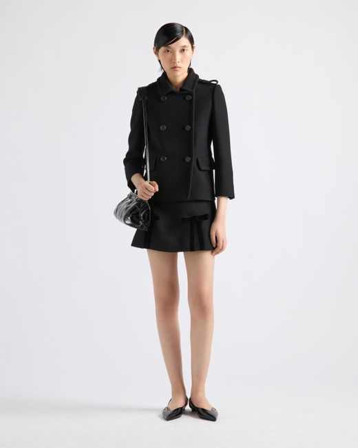 Prada Black Double-Breasted Natté Jacket