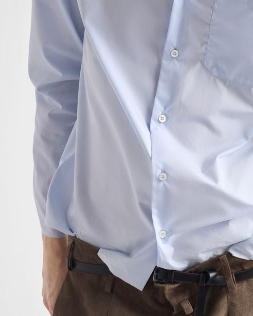 Prada Blue Cotton Shirt for men