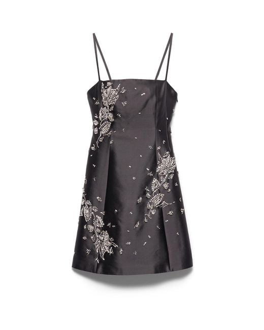 Prada Black Crystal-Embellished Mini Dress