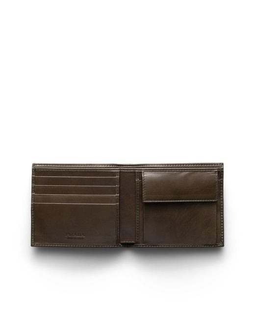 Prada Lederbrieftasche Mit Münzfach, Herren in Green für Herren