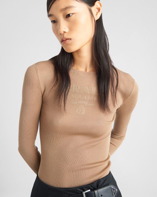 Prada Multicolor Superfine Wool Crew-neck Sweater