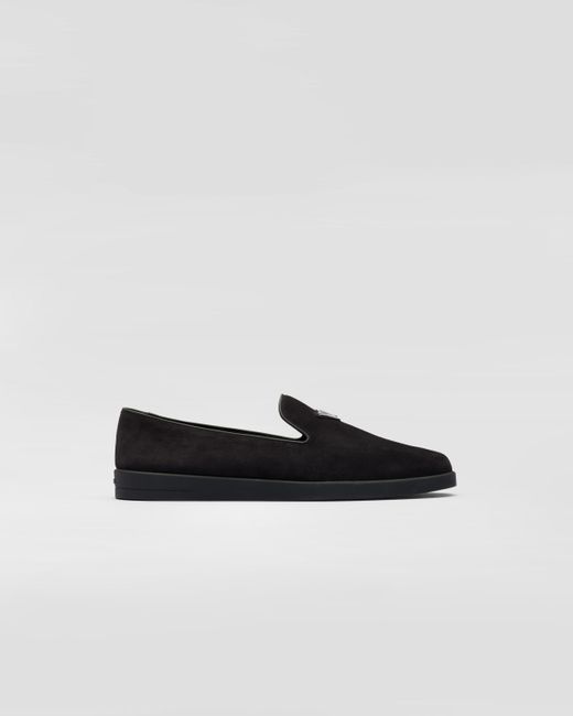 Prada Black Suede Slippers for men