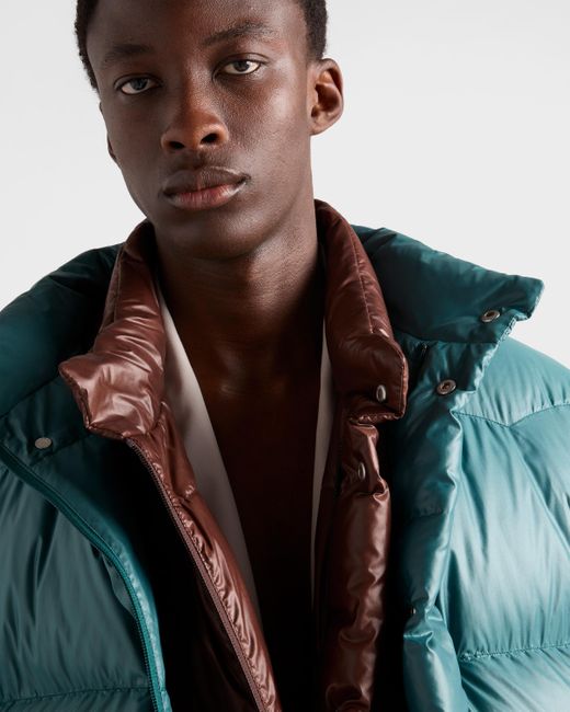 Prada Green Medium-Weight Re-Nylon Down Jacket for men