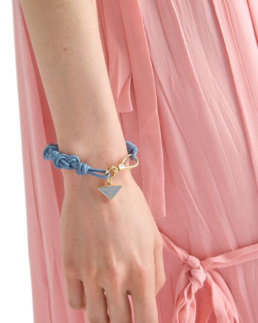 Prada Blue Nappa Leather Bracelet