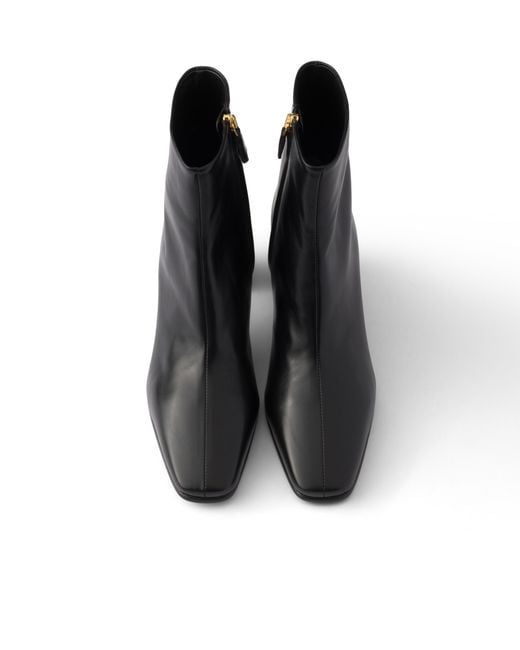 Prada Black Leather Booties