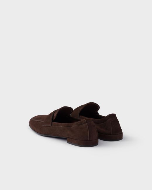 Prada Brown Braune Wildleder-Mokassins