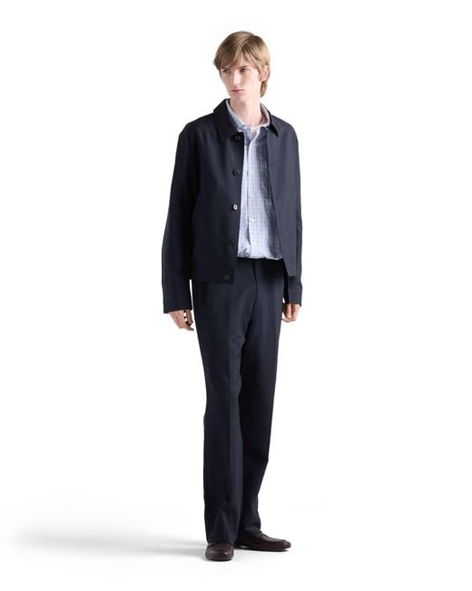 Prada Blue Mohair And Wool Blouson Jacket for men