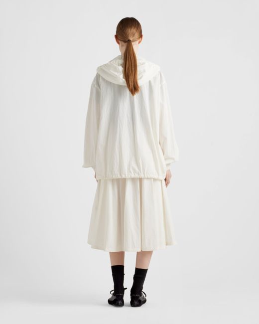 Prada White Technical Pongé Skirt