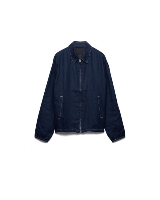Sobrecamisa De Algodón Prada de hombre de color Blue