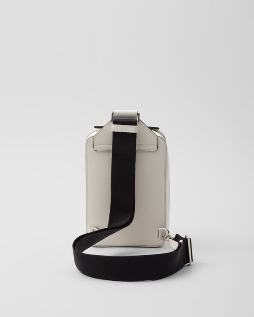 Prada White Brique Saffiano Leather Bag for men