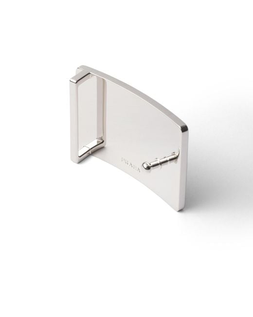 Prada Blue Metal Belt Buckle for men