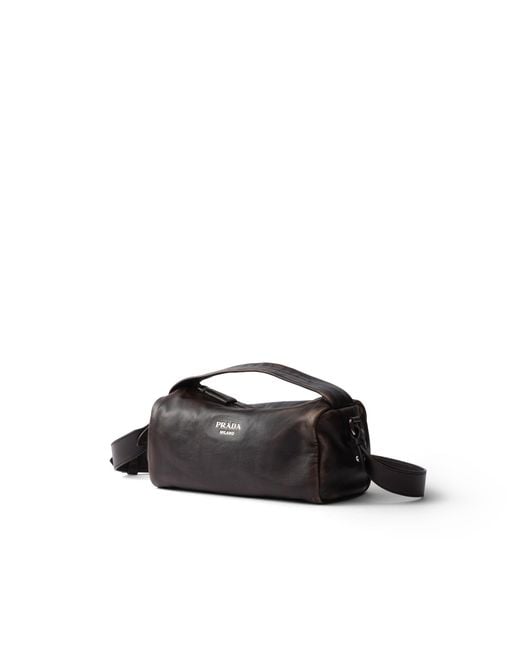 Prada Brown Nappa Leather Shoulder Bag for men