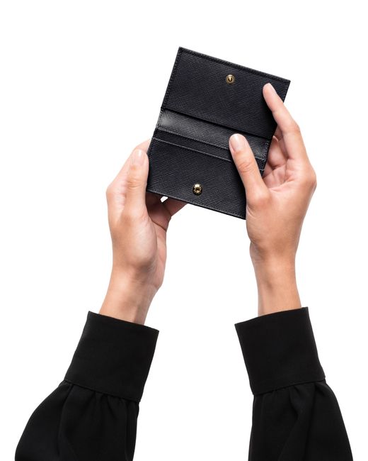 Prada White Saffiano Leather Card Holder