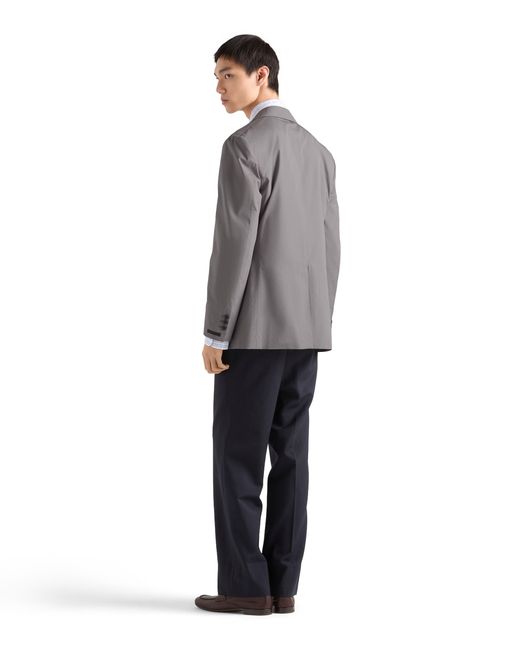 Prada Gray Single-Breasted Cotton Jacket for men
