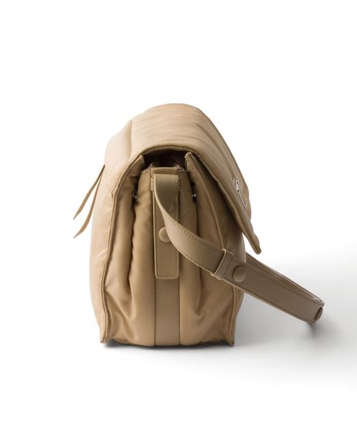 Prada Natural Traveller Medium Padded Re-Nylon Bag