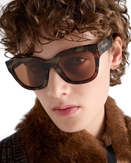 Prada Brown Sunglasses With Logo