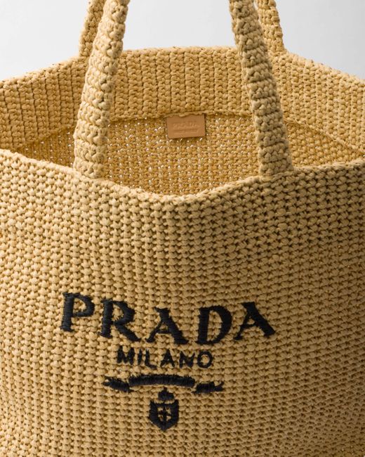 Prada Natural Woven Fabric Tote Bag for men
