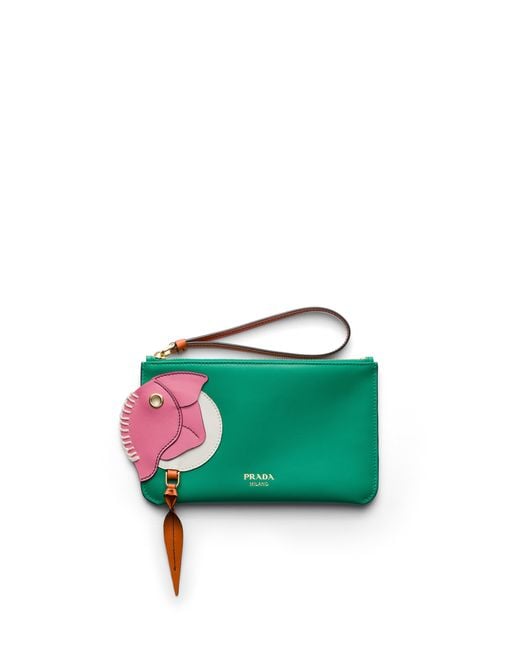 Pouch Con Zip di Prada in Green