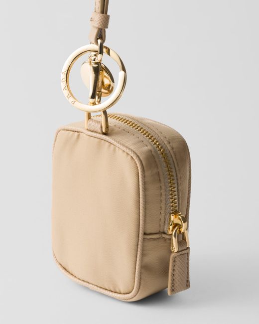 Mini Pochette Re-Edition 1978 En Re-Nylon Avec Porte-Clés Prada en coloris White
