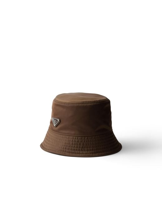 Prada Brown Re-Nylon Bucket Hat, Sienna for men