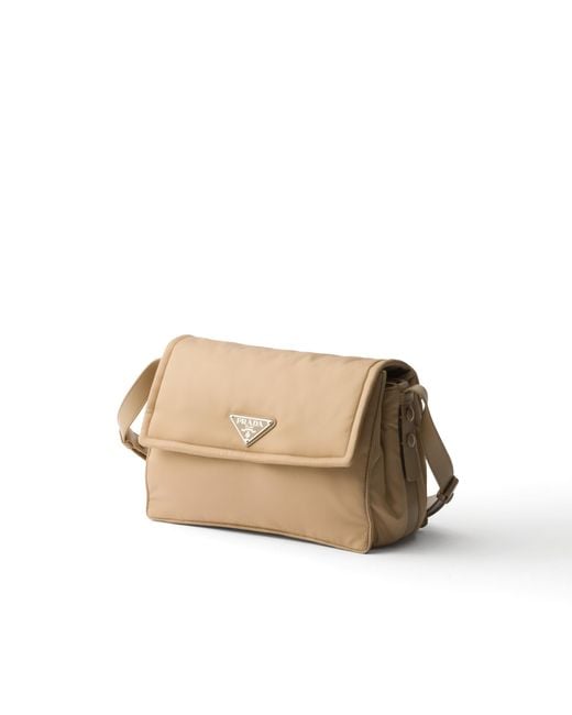 Prada Natural Traveller Medium Padded Re-Nylon Bag