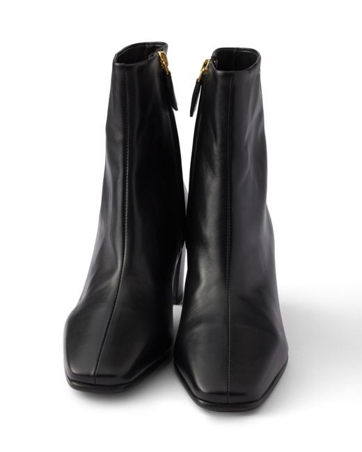 Prada Black Leather Booties