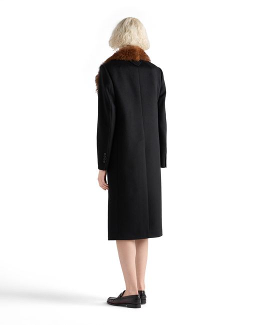 Prada Black Double-Breasted Cashmere Coat