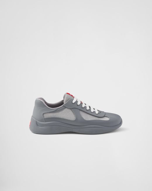 Prada Gray America's Cup Soft Rubber And Bike Fabric Sneakers for men