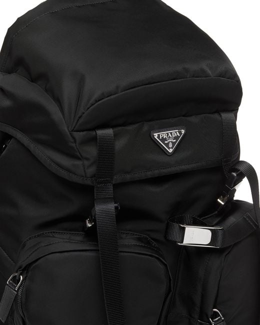 Prada Black Re-Nylon And Saffiano Leather Backpack for men