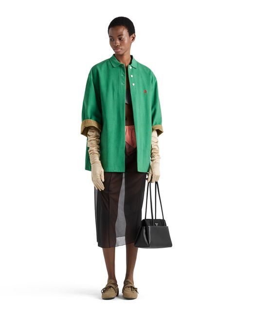 Prada Green Old Piqué Blouson Jacket