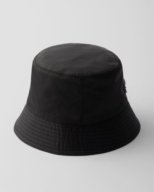 Prada Black Re-Nylon Bucket Hat for men