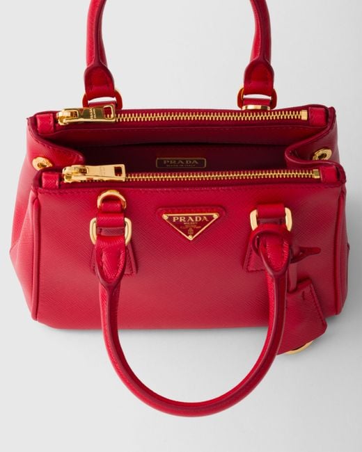 Prada Red Galleria Saffiano Leather Micro Bag