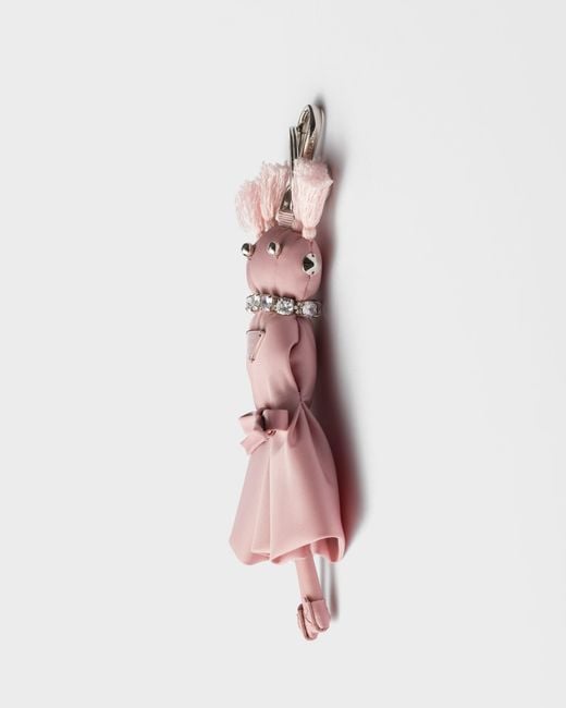 Ciondolo Portachiavi Teddy di Prada in Pink