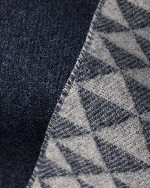 Prada Gray Symbole Double Wool And Cashmere Scarf
