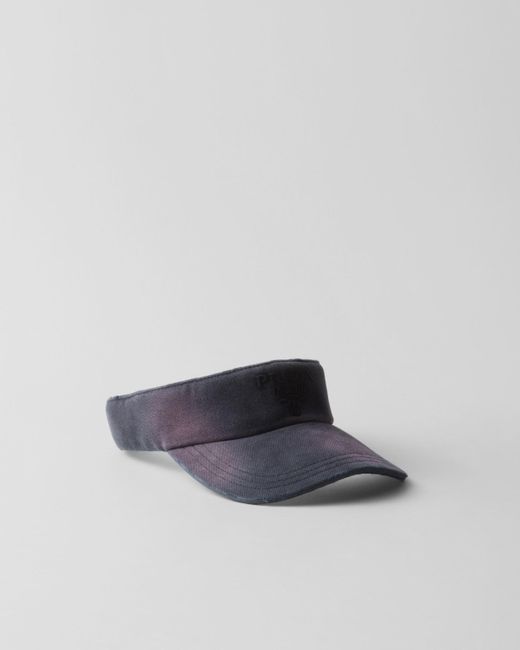 Prada Canvas Visor in Blue Lyst UK