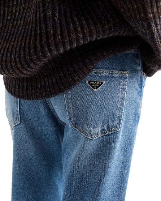Prada Blue Straight-Leg Denim Jeans
