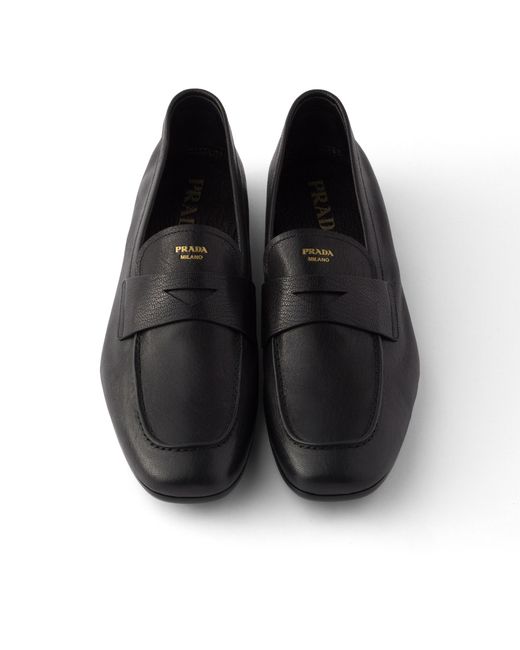 Prada White Leather Loafers for men