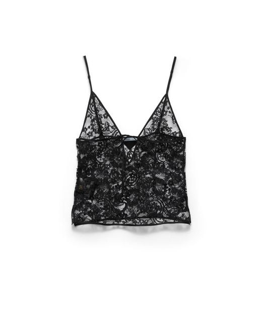 Prada Black Lace Top