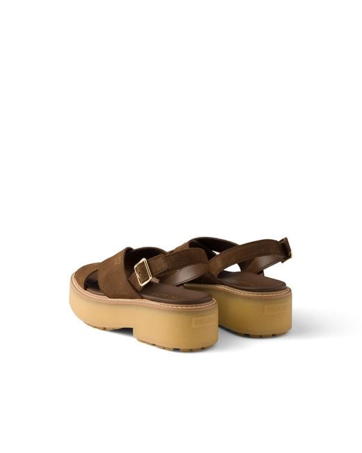 Prada Brown Suede Sandals