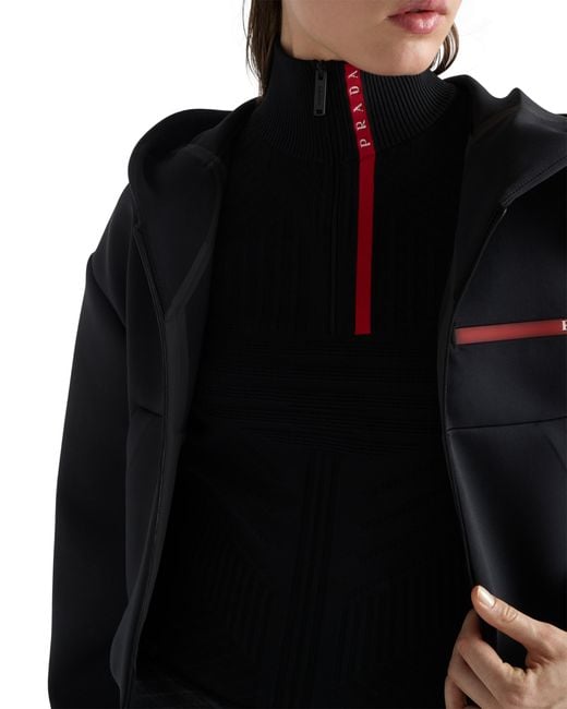 Jersey De Cuello Alto En Re-Nylon, Mujer, Talla Prada de color Blue