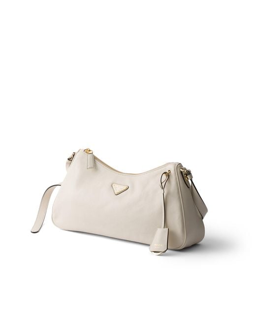 Prada Natural Aimée Large Nappa Leather Bag, Chalk N