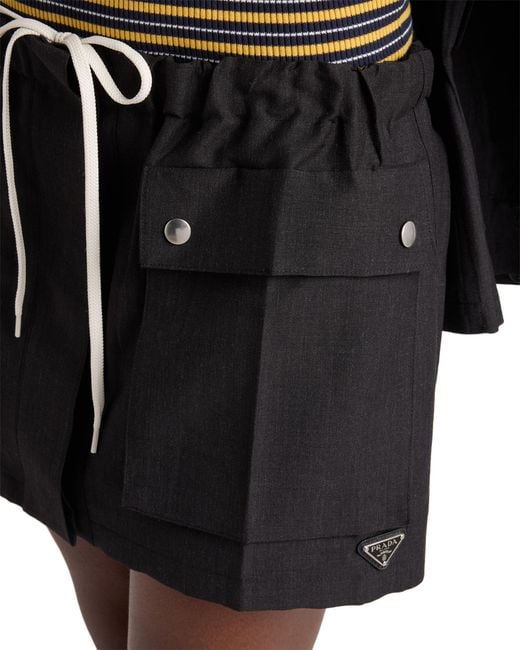 Prada Black Kid Mohair Miniskirt