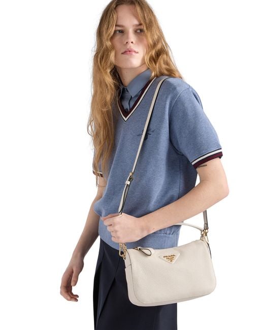 Borsa Small di Prada in White