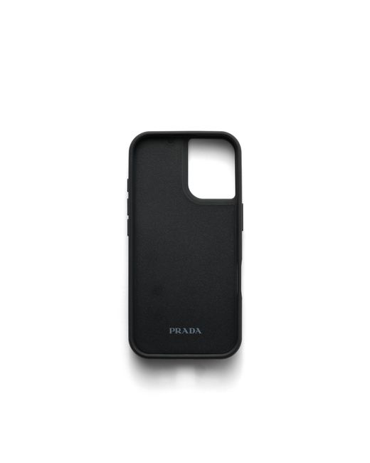 Prada Black Saffiano Leather Case For Iphone 16