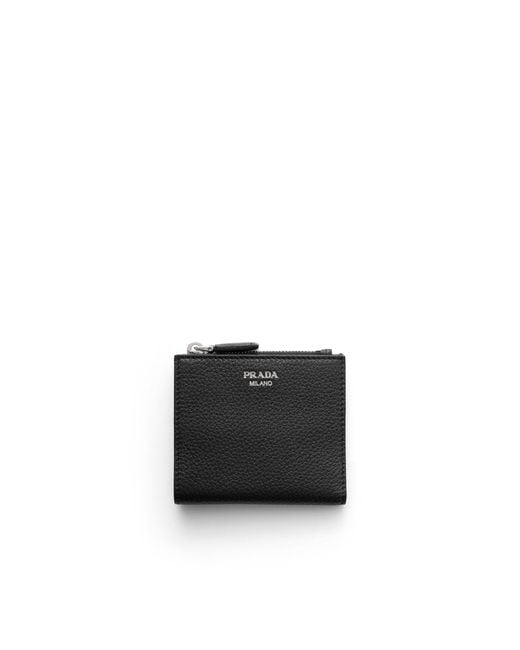 Prada Black Small Leather Wallet for men