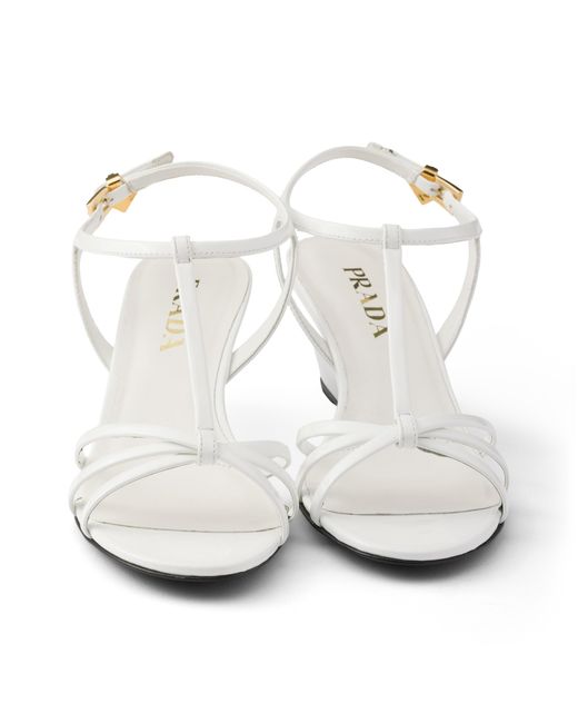 Prada White Patent Leather Sandals