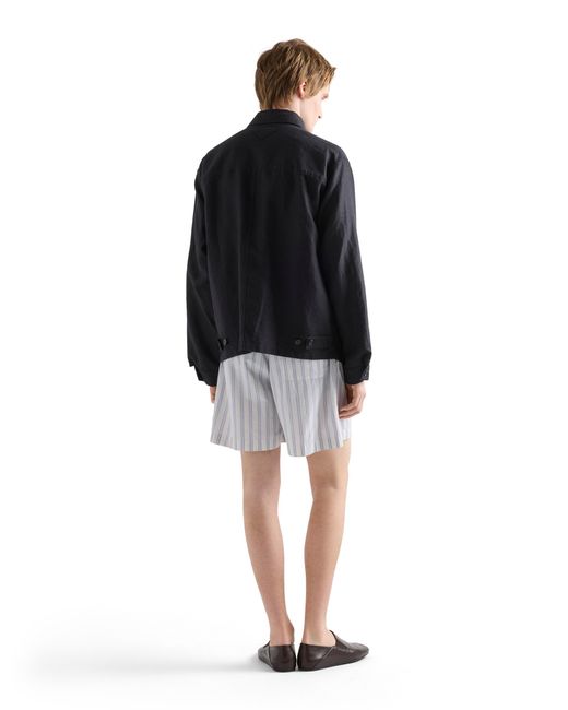 Prada Blue Linen Jacket for men