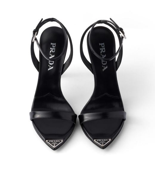 Prada White Brushed Leather Sandals